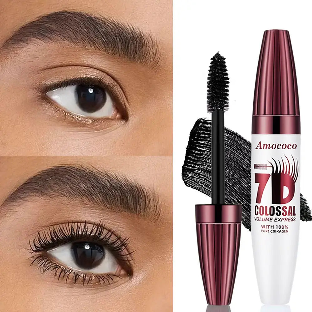 7D Waterproof Volume Mascara Long Lasting Natural Curling Lashes for Professional Eye Makeup Made for Women and Girls 3Pcs*Eyelash