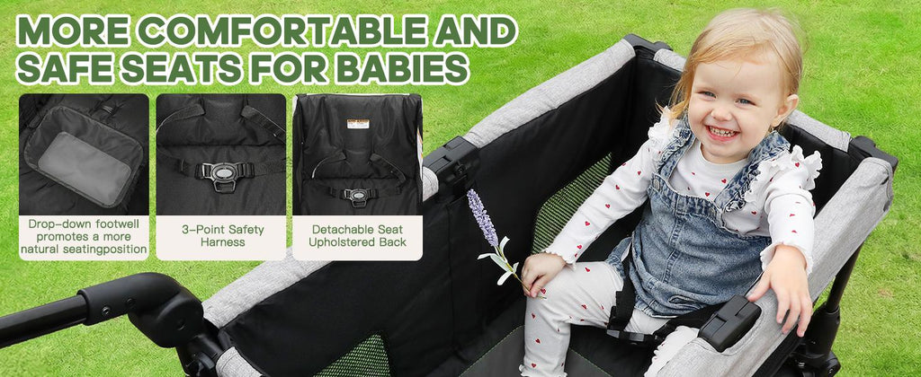 Dripex Stroller Wagon for 2 Kids, All-Terrain