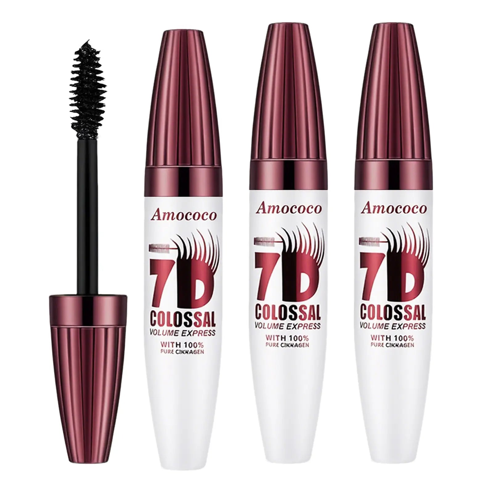 7D Waterproof Volume Mascara Long Lasting Natural Curling Lashes for Professional Eye Makeup Made for Women and Girls 3Pcs*Eyelash
