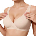 OEAK Womens Deep V Jelly Bras Wireless Comfortable Bra No Underwire Tshirt Push up Bralettes Plunge Seamless Bra