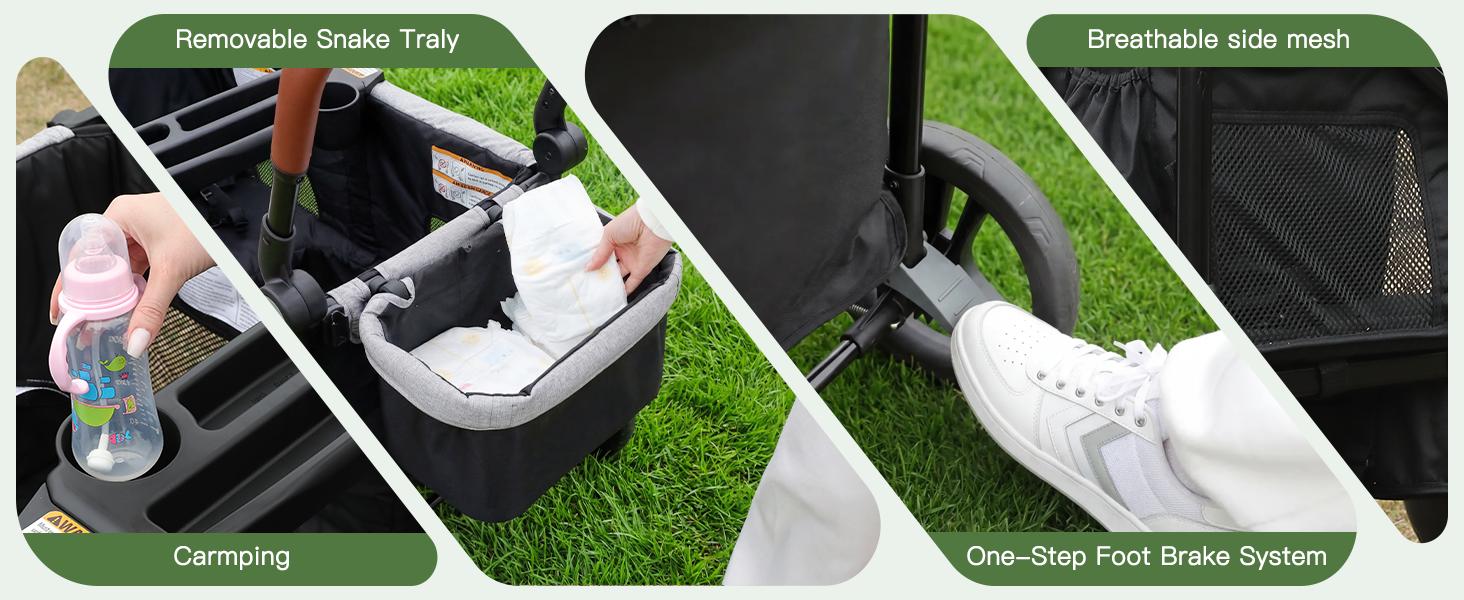 Dripex Stroller Wagon for 2 Kids, All-Terrain
