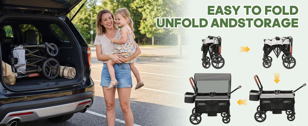Dripex Stroller Wagon for 2 Kids, All-Terrain