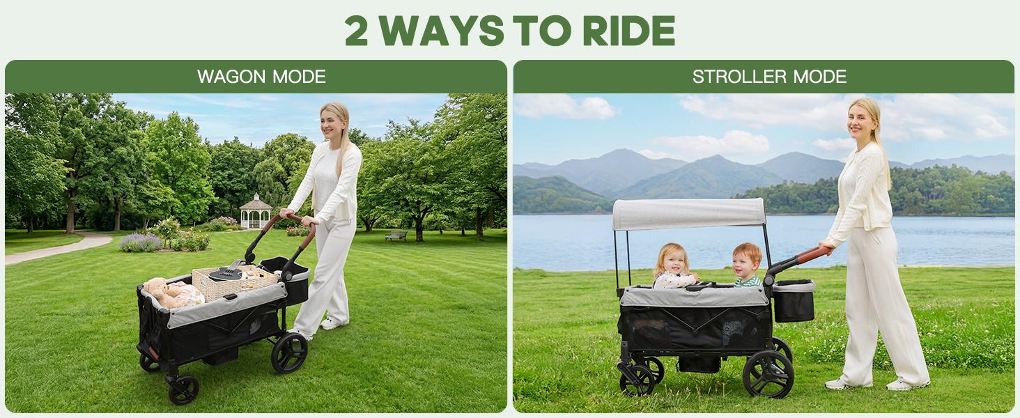 Dripex Stroller Wagon for 2 Kids, All-Terrain
