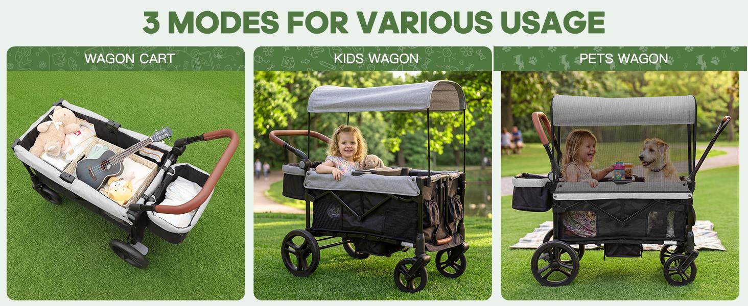 Dripex Stroller Wagon for 2 Kids, All-Terrain