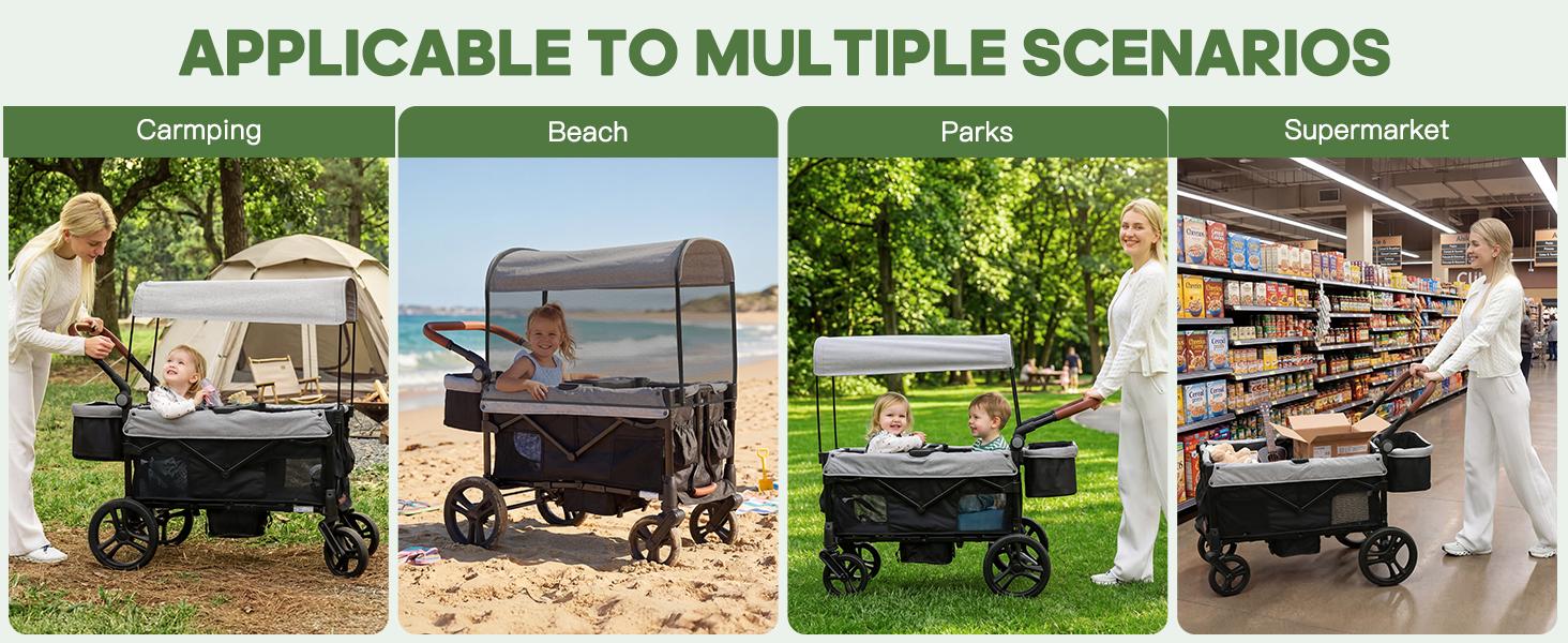 Dripex Stroller Wagon for 2 Kids, All-Terrain