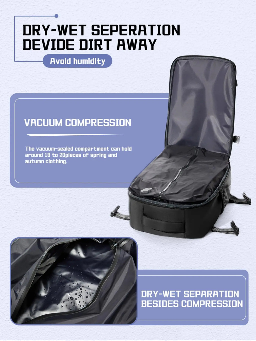 Vacuum Compression Backpack, Business Travel Backpack, Casual Travel Backpack, Daily Commuting Bag, Business Trip Backpack, Travel Backpack, Cabin Backpack, Flight Approved Backpack, Carry on Backpack, Airline Approved Backpack