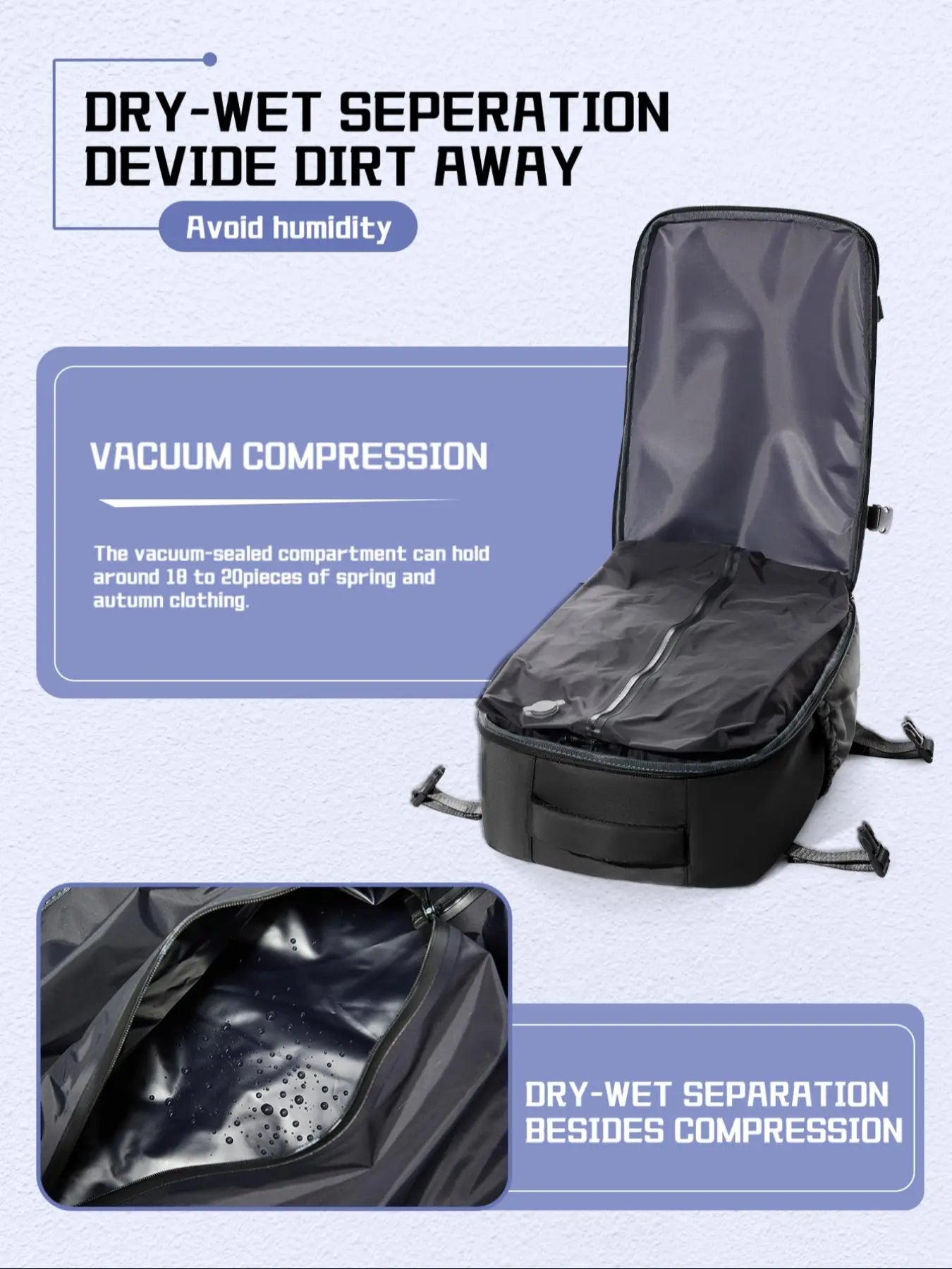Vacuum Compression Backpack, Business Travel Backpack, Casual Travel Backpack, Daily Commuting Bag, Business Trip Backpack, Travel Backpack, Cabin Backpack, Flight Approved Backpack, Carry on Backpack, Airline Approved Backpack